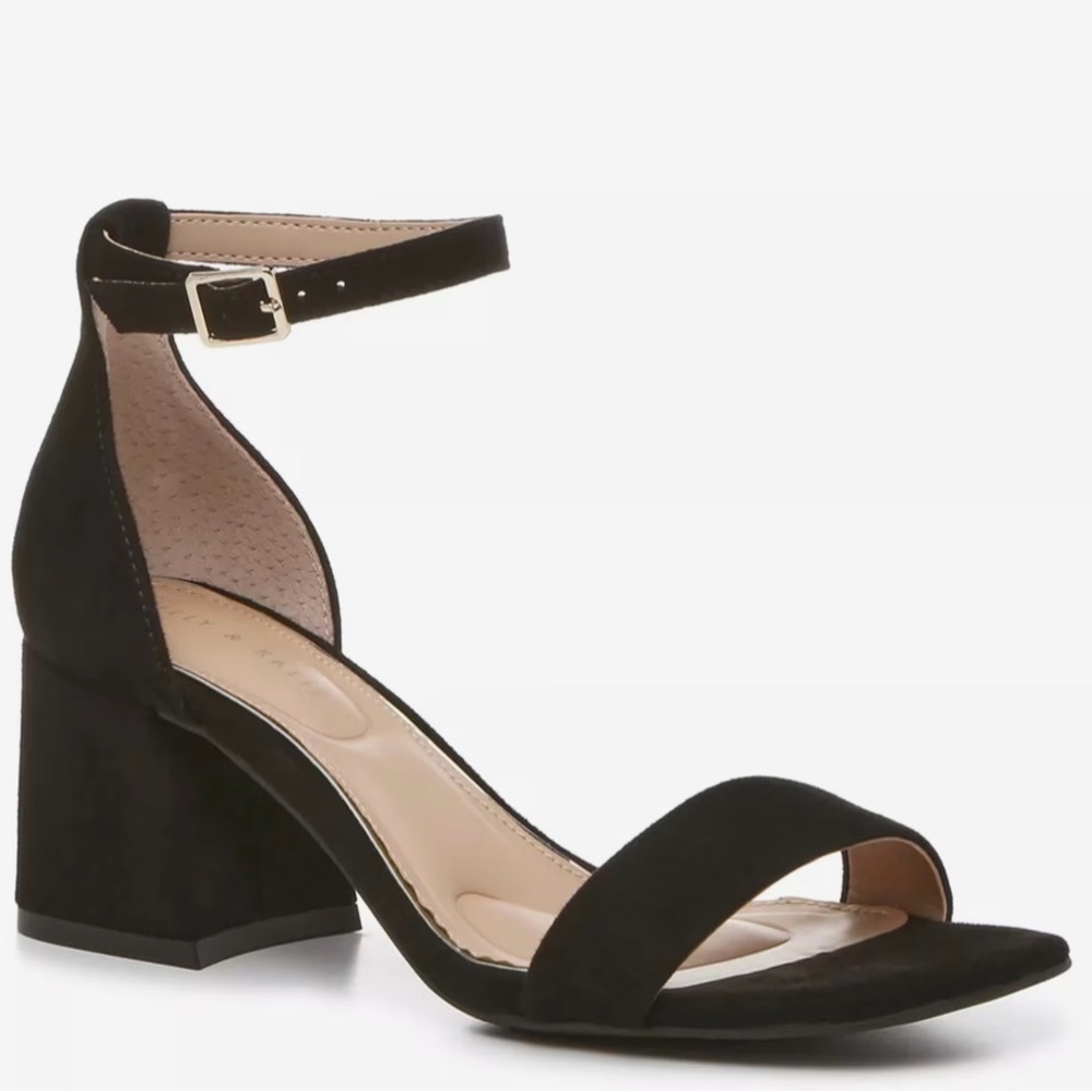 Kelly & Katie Black Ankle Strap Heels